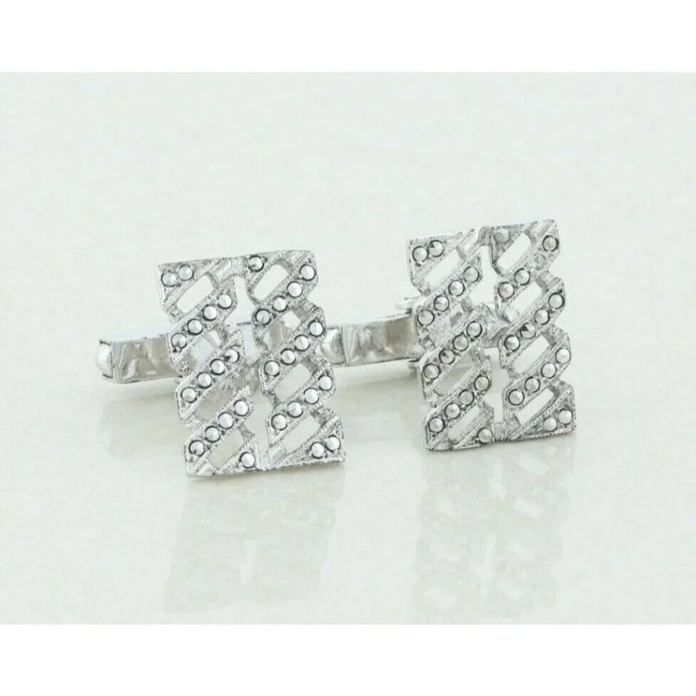 Men's Sterling Silver Marcasite Cufflinks